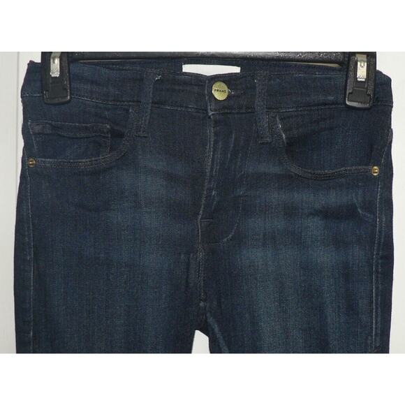 Frame Women's Le Skinny de Jeanne Crop Blue Jeans Size 24 MSRP $192 - Picture 3 of 5